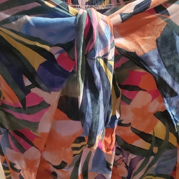 Kona Sole Tie Front Cover Slit Sides Colorful Sz. M Pants Beach Cover-up - Picture 6 of 14